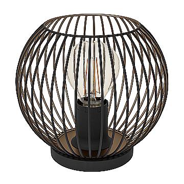 Lampada Scrivania Rustico Country Almanzora Acciaio Nero 1 Luce E27 Ip20