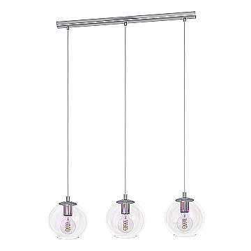 Lampadario Contemporaneo Ariscani 2 Acciaio Cromo Trasparente 3 Luci E27 Ip20 Lampadario Contemporaneo Ariscani 2 Acciaio Cromo Trasparente 3 Luci E27 Ip20