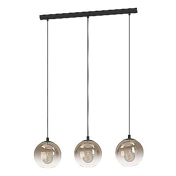 Lampadario Contemporaneo Ariscani 1 Acciaio Nero Rame 3 Luci E27 Ip20