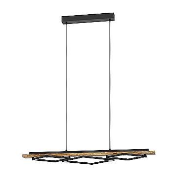 Lampadario Rustico Country Boyal Metallo Nero 3 Luci Led 42W 3500+2200Lm Ip20