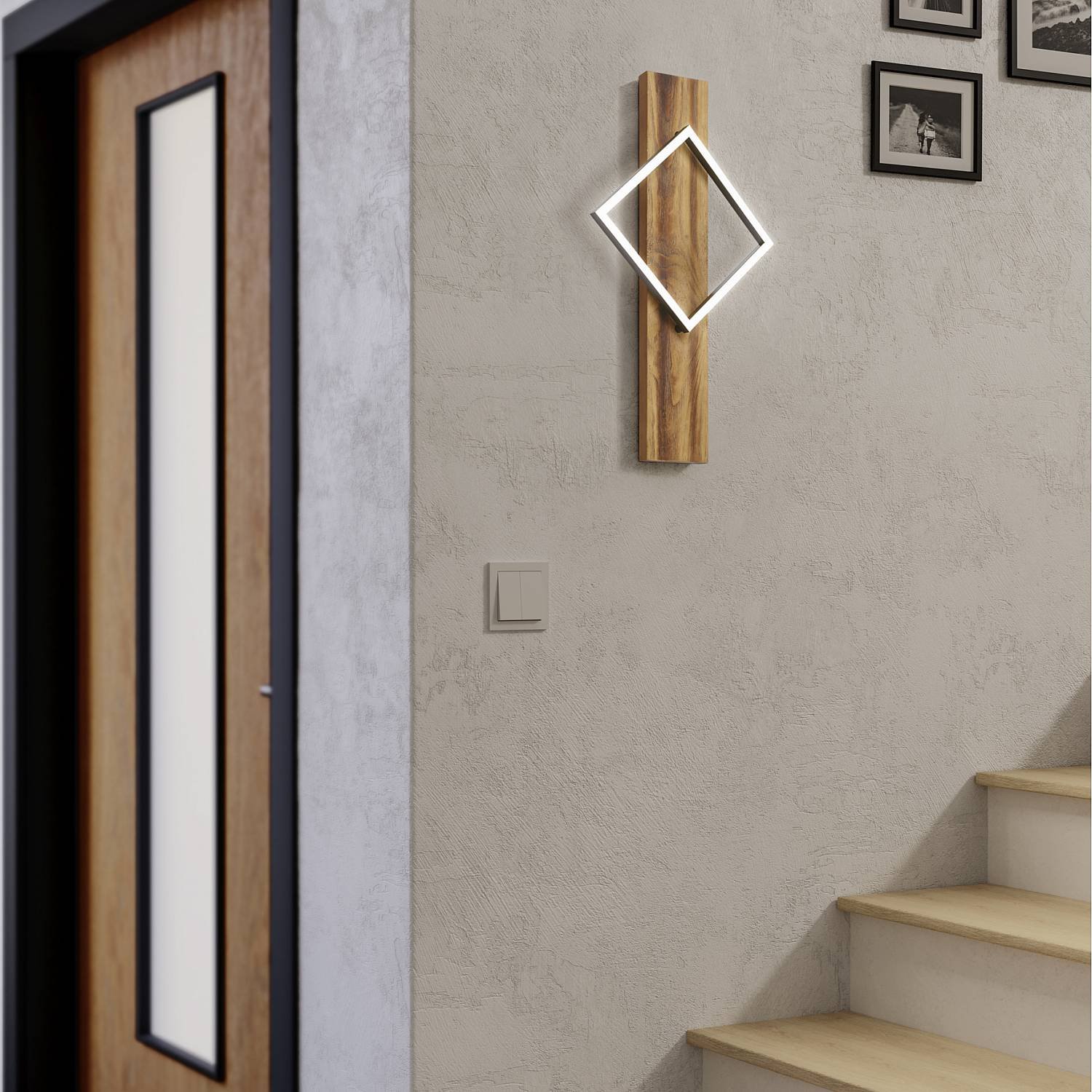 Applique Rustica Country Boyal Metallo Nero Plastiche Bianche Led 13W 1750Lm 901934
