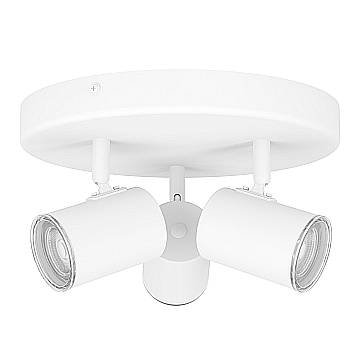 Spot Tondo Moderno Consuma 1 Acciaio Bianco 3 Luci Gu10 Ip44 Spot Tondo Moderno Consuma 1 Acciaio Bianco 3 Luci Gu10 Ip44