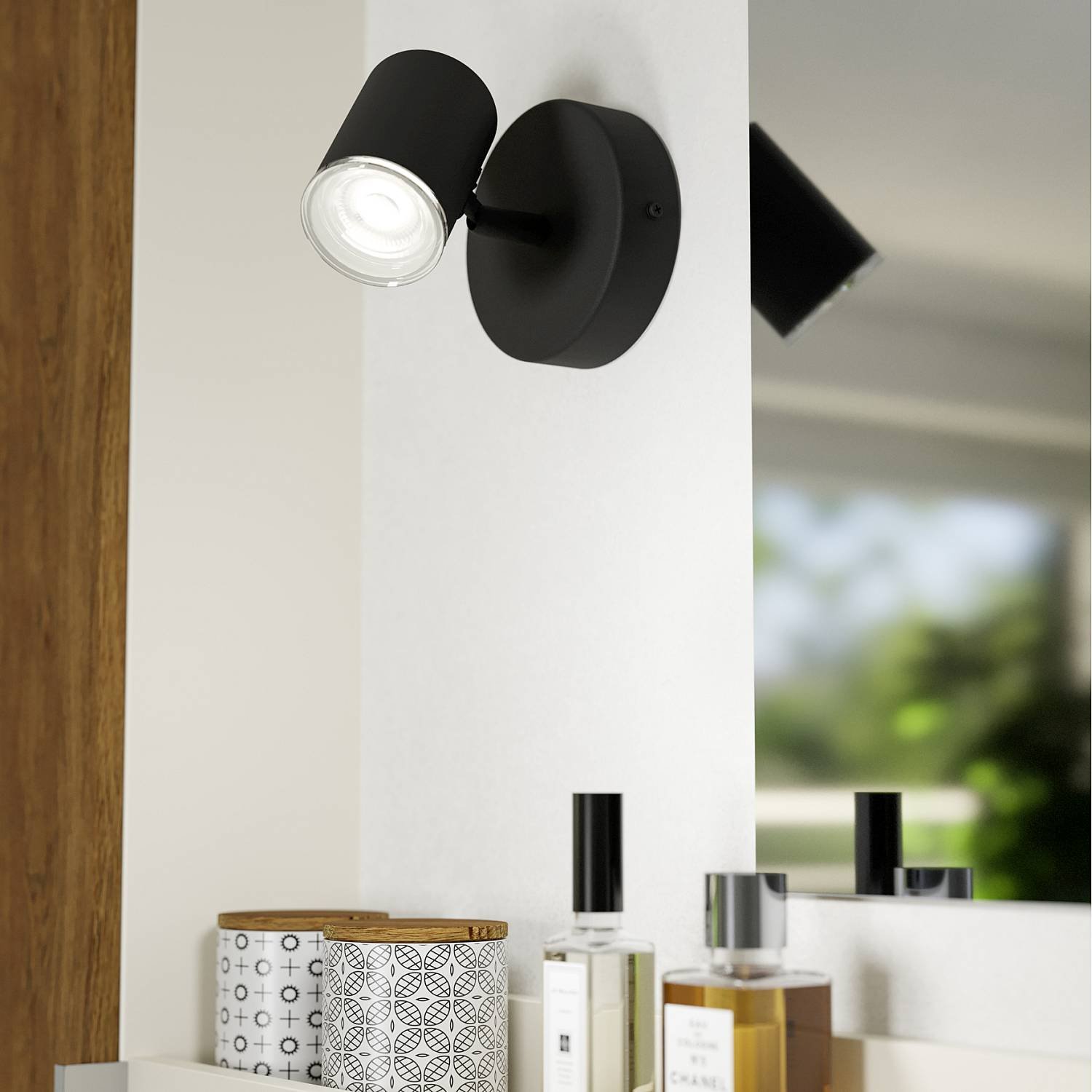 Spot Moderno Consuma 1 Acciaio Nero 1 Luce Gu10 Ip44 901964