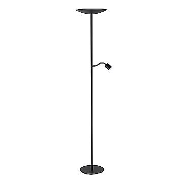 Piantana Industrial Minimal Conivarino Acciaio Nero 2 Luci Led 30W 3150+480Lm