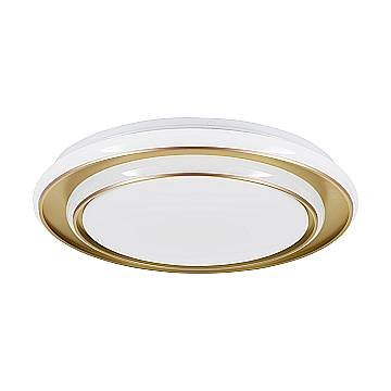Plafoniera Moderna Moschetta Acciaio Oro Plastiche Bianche Led 24W 2800Lm Ip20 Plafoniera Moderna Moschetta Acciaio Oro Plastiche Bianche Led 24W 2800Lm Ip20