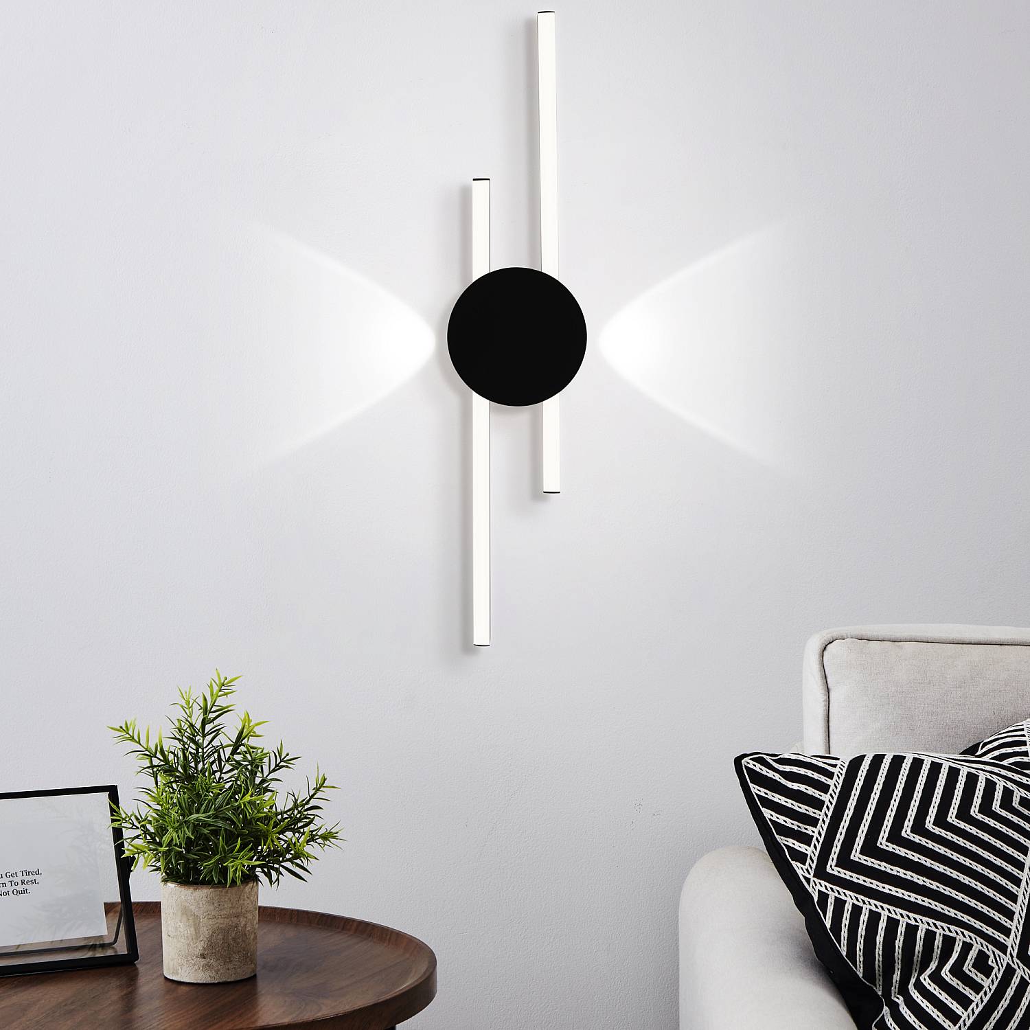 Plafoniera Moderna Venticello Alluminio Nero 2 Luci Led 20,91W 2400+135Lm Ip20 902123