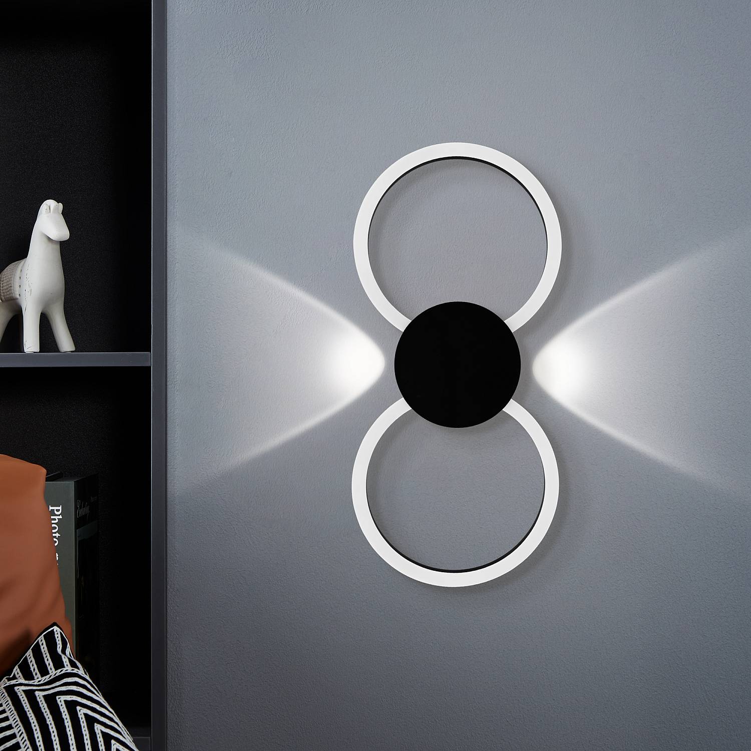 Plafoniera Moderna Venticello 1 Alluminio Nero 2 Luci Led 20,91W 2400+135Lm 902124