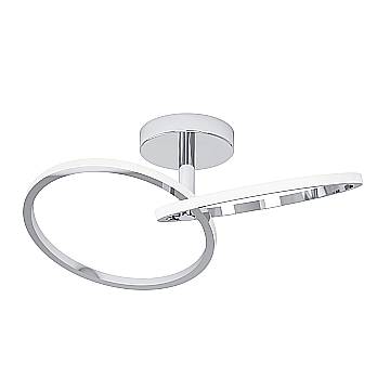Plafoniera Moderna Congiunti Acciaio Cromo Plastiche Bianche Led 12W 1500Lm Ip20