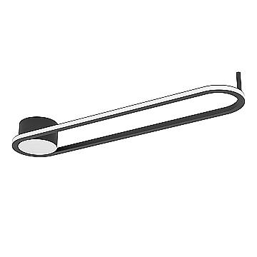 Plafoniera Moderna Collecorvino Alluminio Nero Plastiche Bianche Led 24W 2400Lm
