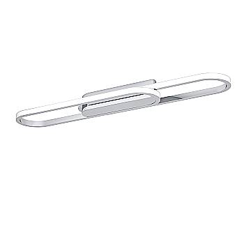 Plafoniera Moderna Conivarena Metallo Cromo Plastiche Bianche Led 20W 2500Lm