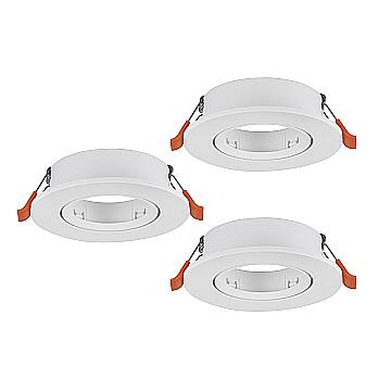 Faretto Incasso Moderno Barranco Gu10 Plastiche Bianche 3 Luci Gu10 Ip20