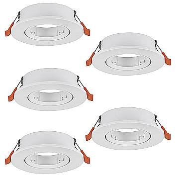 Faretto Incasso Moderno Barranco Gu10 Plastiche Bianche 5 Luci Gu10 Ip20