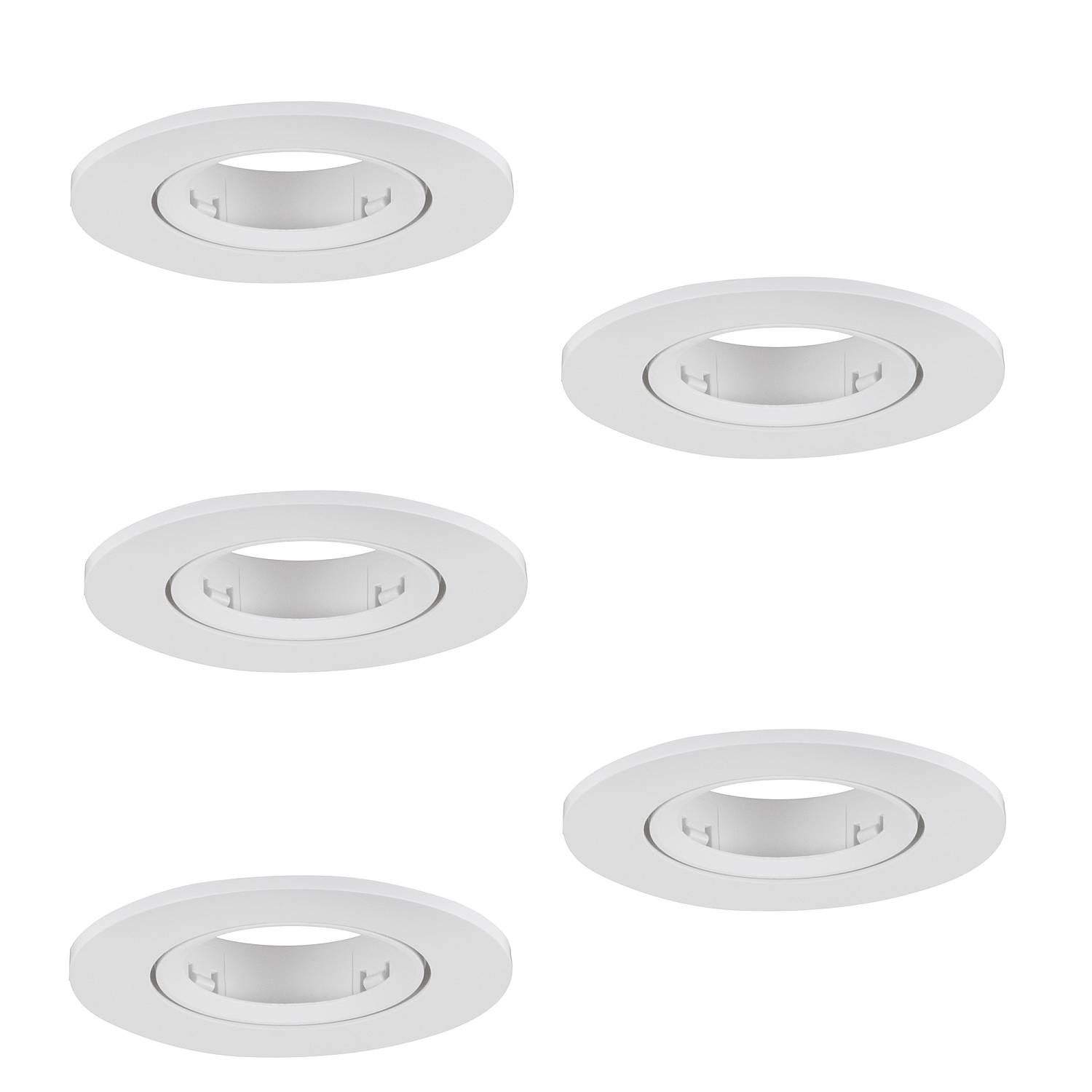 Faretto Incasso Moderno Barranco Gu10 Plastiche Bianche 5 Luci Gu10 Ip20 902226