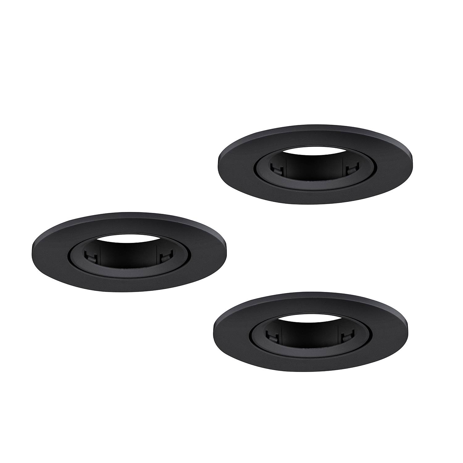 Faretto Incasso Moderno Barranco Gu10 Plastiche Nere 3 Luci Gu10 Ip20 902228