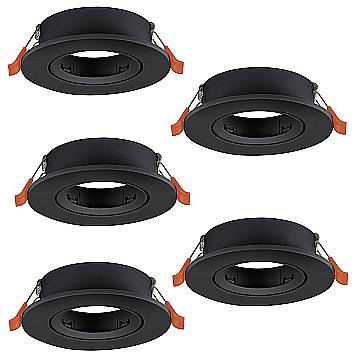 Faretto Incasso Moderno Barranco Gu10 Plastiche Nere 5 Luci Gu10 Ip20