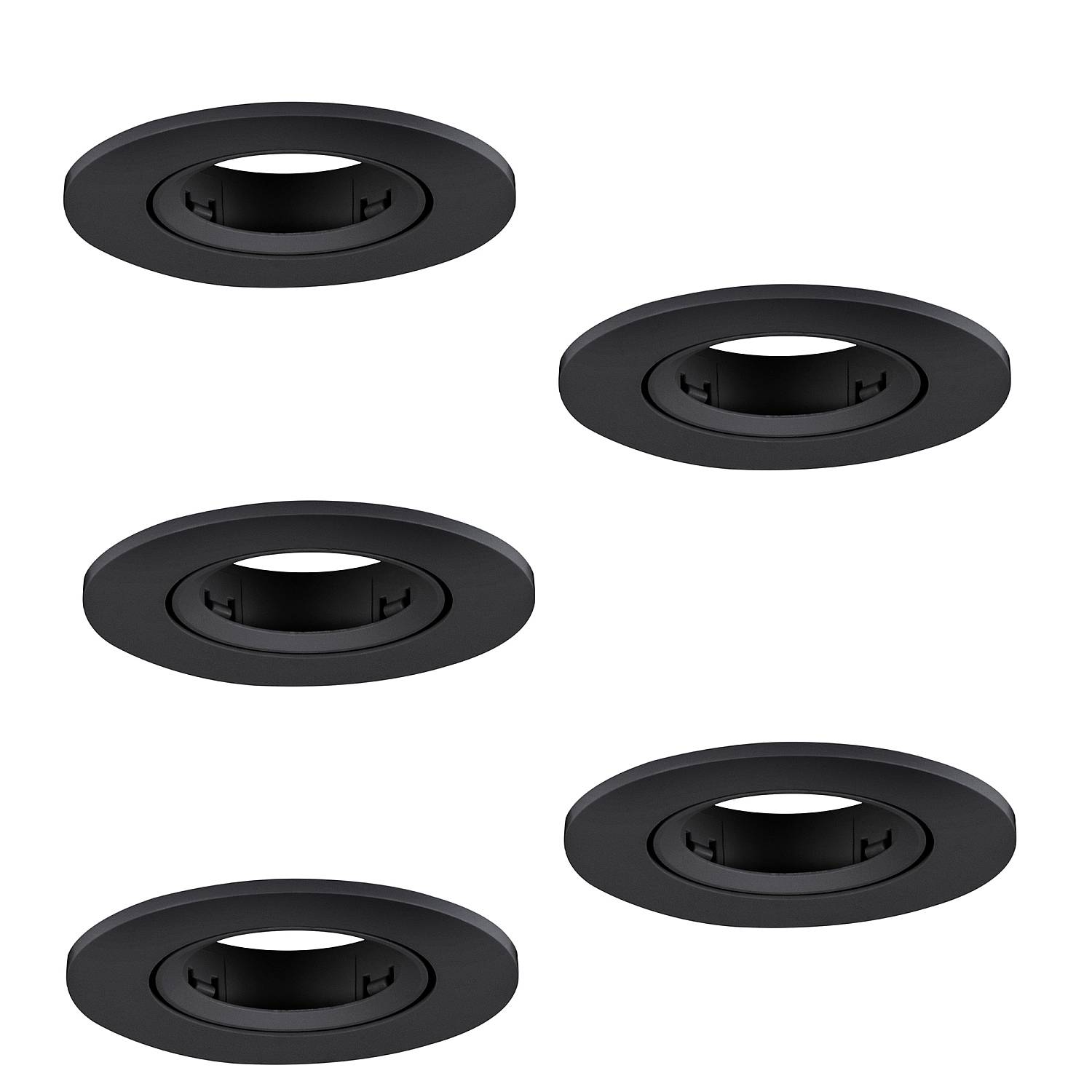 Faretto Incasso Moderno Barranco Gu10 Plastiche Nere 5 Luci Gu10 Ip20 902229