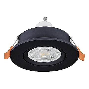 Set 3 Faretti Incasso Barranco Gu10 Plastica Nera 1 Luce Gu10 4,5 Ip20