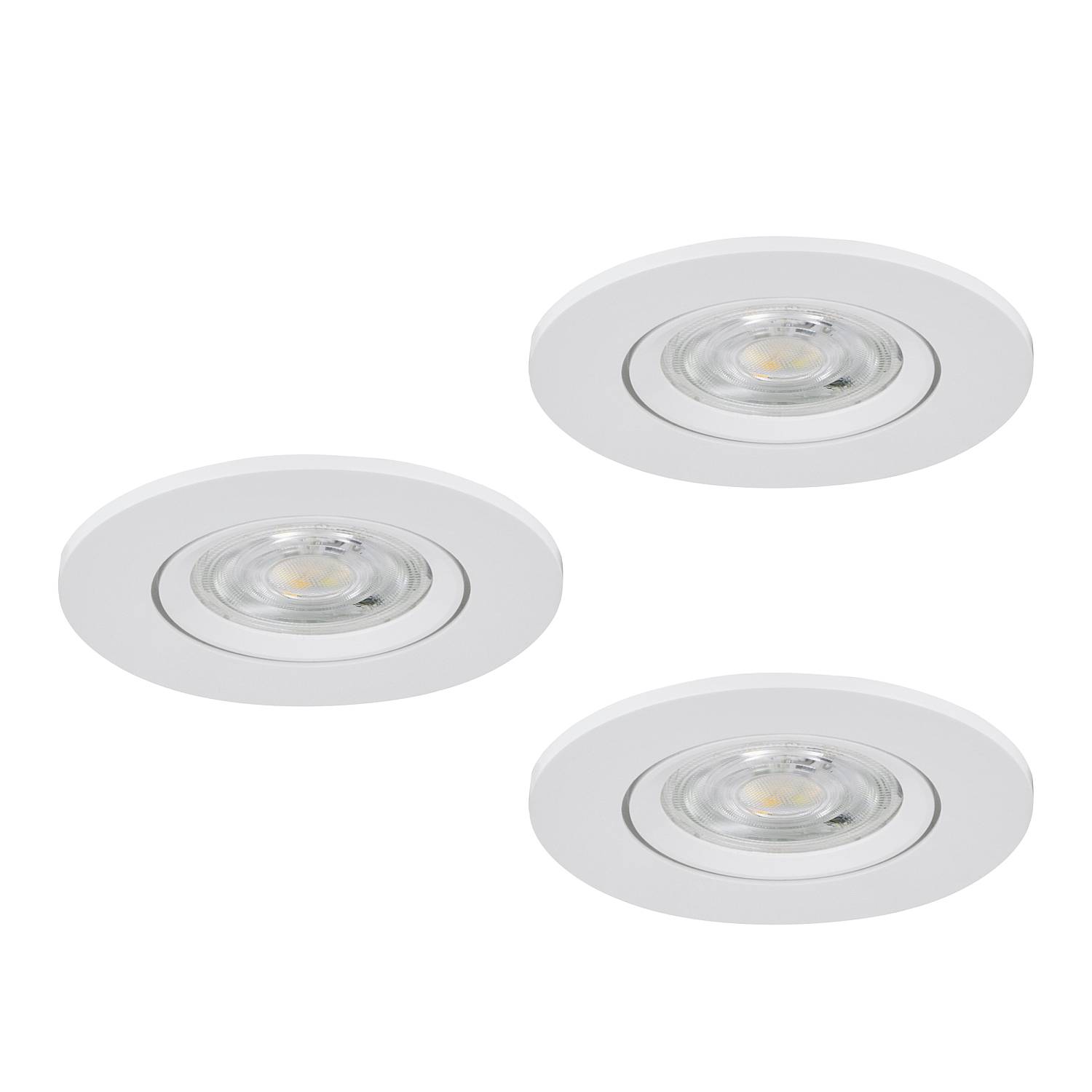 Set 3 Faretti Incasso Barranco Gu10 Plastiche Bianche 3 Luci Gu10 4,5W Ip44 902248