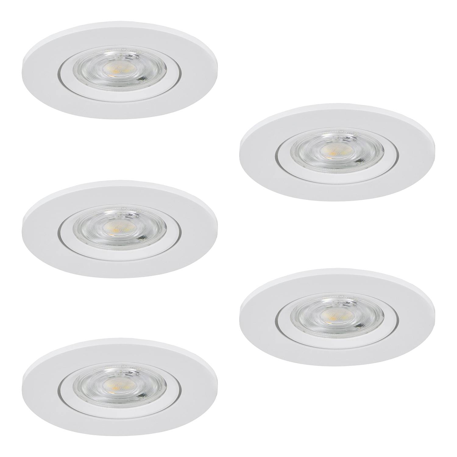 Faretto Incasso Moderno Barranco Plastiche Bianche 5 Luci Led 4,5W 5X450Lm Ip20 902263