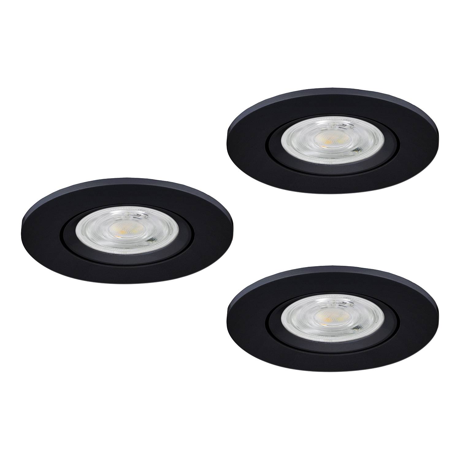 Faretto Incasso Moderno Barranco Plastiche Nere 3 Luci Led 4,5W 3X450Lm Ip20 902265