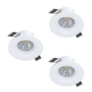 Set 3 Faretti Incasso Moderno Saliceto Alluminio Bianco Led 4,8W 3X450Lm Ip20