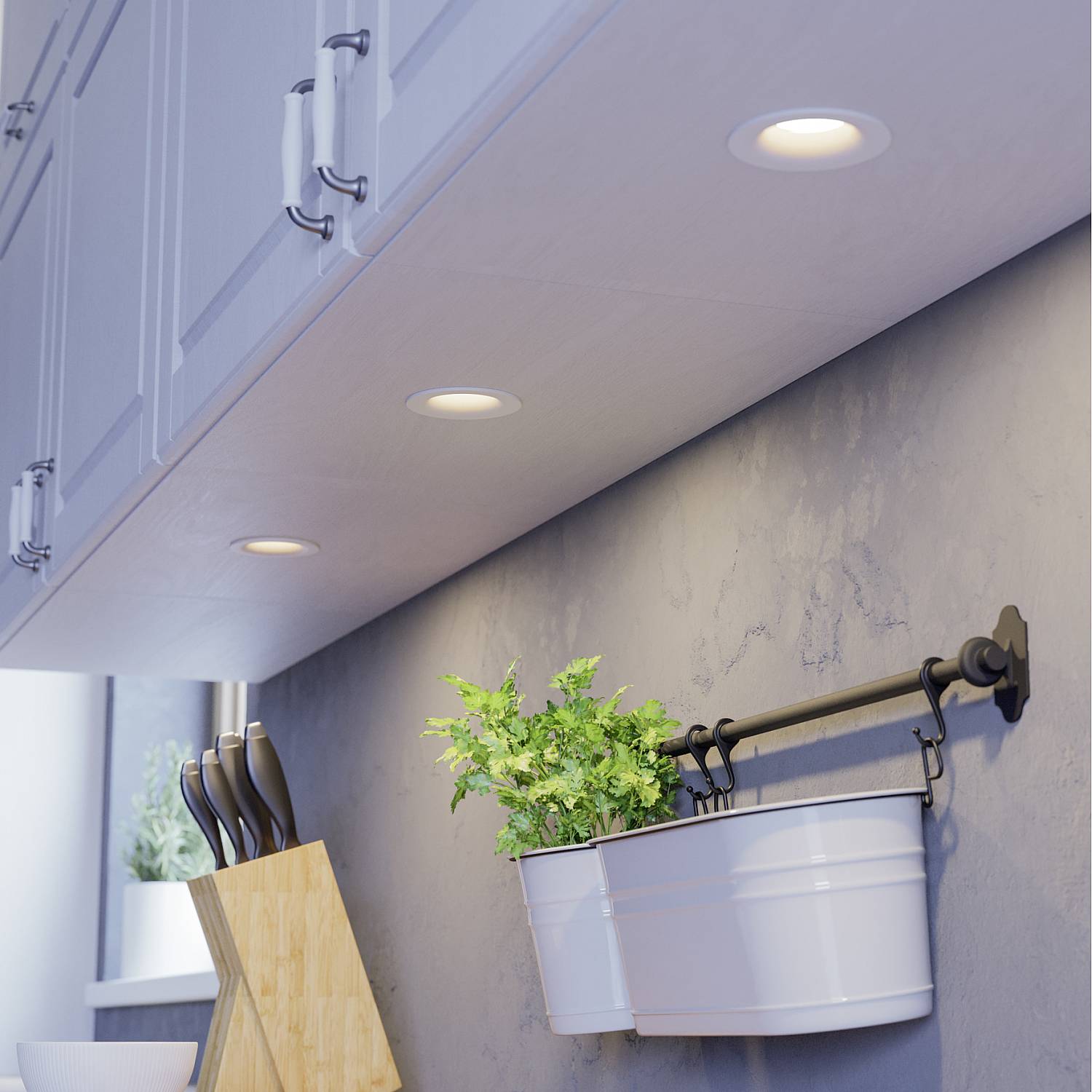 Set 3 Faretti Incasso Moderno Saliceto Alluminio Bianco Led 4,8W 3X450Lm Ip20 902277