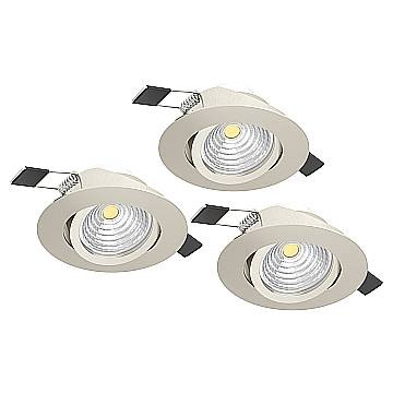 Set 3 Faretti Incasso Moderno Saliceto Alluminio Grigio Led 6W 3X580Lm Ip20