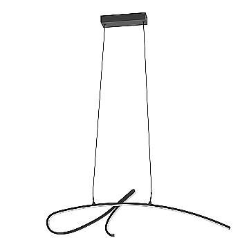 Sospensione Moderna Cardoncito Acciaio Nero Plastiche Bianche Led 20W 2400Lm