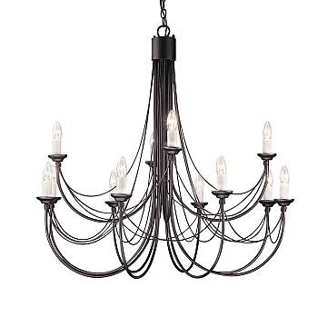 Lampadario Classico Carisbrooke Acciaio Nero 12 Luci E14 Lampadario Classico Carisbrooke Acciaio Nero 12 Luci E14