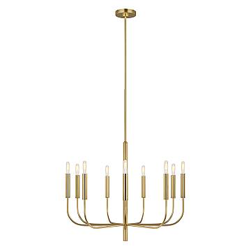 Lampadario Classico Brianna Acciaio Ottone Brunito 9 Luci E14