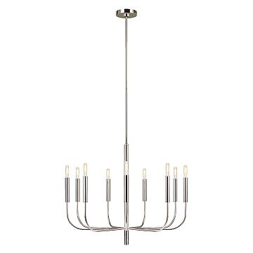 Lampadario Classico Brianna Acciaio Nichel Lucido 9 Luci E14
