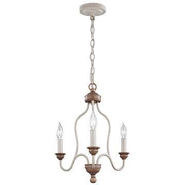 Lampadario Classico Hartsville Acciaio Gesso Legno Marrone 3 Luci E14
