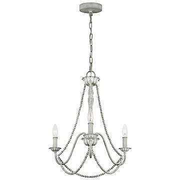 Lampadario Classico Maryville Acciaio Grigio Slavato Legno 3 Luci E14