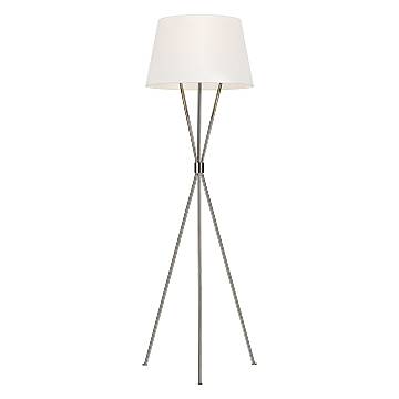 Piantana Contemporanea Penny Acciaio Nichel Lucido Tessuto 1 Luce E27