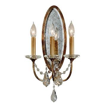 Applique Classica Valentina Acciaio Bronzo Ossidato Vetro 3 Luci E14