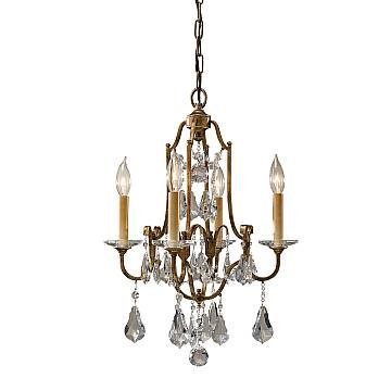 Lampadario Classico Valentina Acciaio Bronzo Ossidato Vetro 4 Luci E14