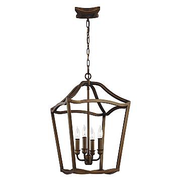 Lampadario Contemporaneo Yarmouth Acciaio Ottone Antico Verniciato 4 Luci E14