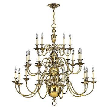Lampadario Classico Cambridge Ottone Brunito 25 Luci E14