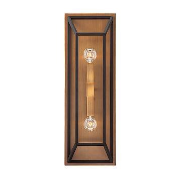 Applique Contemporanea Fu Lighton Ottone Vetro 2 Luci E14