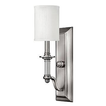 Applique Classica Sussex Acciaio Nichel Spazzolato Tessuto 1 Luce E14 Applique Classica Sussex Acciaio Nichel Spazzolato Tessuto 1 Luce E14