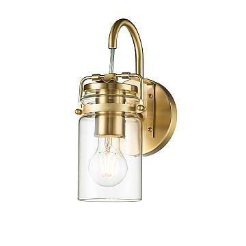 Applique Contemporanea Brinley Acciaio Ottone Spazzolato 1 Luce E27