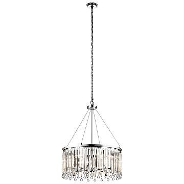 Lampadario Contemporaneo Piper Acciaio Cromo Lucido 6 Luci E14 Lampadario Contemporaneo Piper Acciaio Cromo Lucido 6 Luci E14