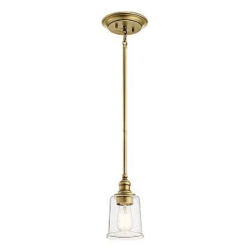 Sospensione Classica Waverly Acciaio Ottone Naturale Vetro 1 Luce E27