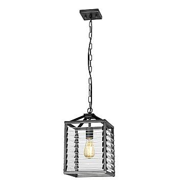 Sospensione Industrial Nordica Louvre Acciaio Canna Di Fucile Vetro 1 Luce E27 Sospensione Industrial Nordica Louvre Acciaio Canna Di Fucile Vetro 1 Luce E27