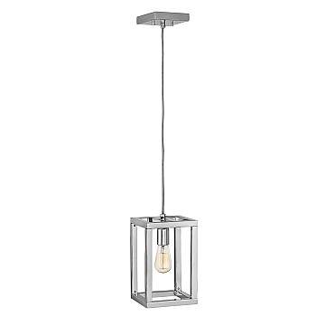 Sospensione Contemporanea Ensemble Acciaio Nichel Lucido 1 Luce E27