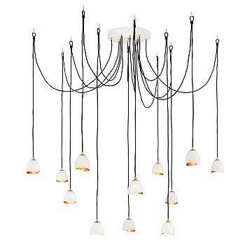 Lampadario Industrial Nordico Nula Acciaio 12 Luci E14 Lampadario Industrial Nordico Nula Acciaio 12 Luci E14