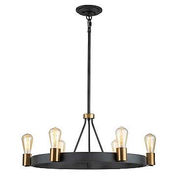 Lampadario Industrial Nordico Silas Acciaio Zinco Antico Ottone 6 Luci E27 Lampadario Industrial Nordico Silas Acciaio Zinco Antico Ottone 6 Luci E27