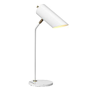 Lampada Scrivania Industrial Nordico Quinto Acciaio Bianco Ottone 1 Luce E27