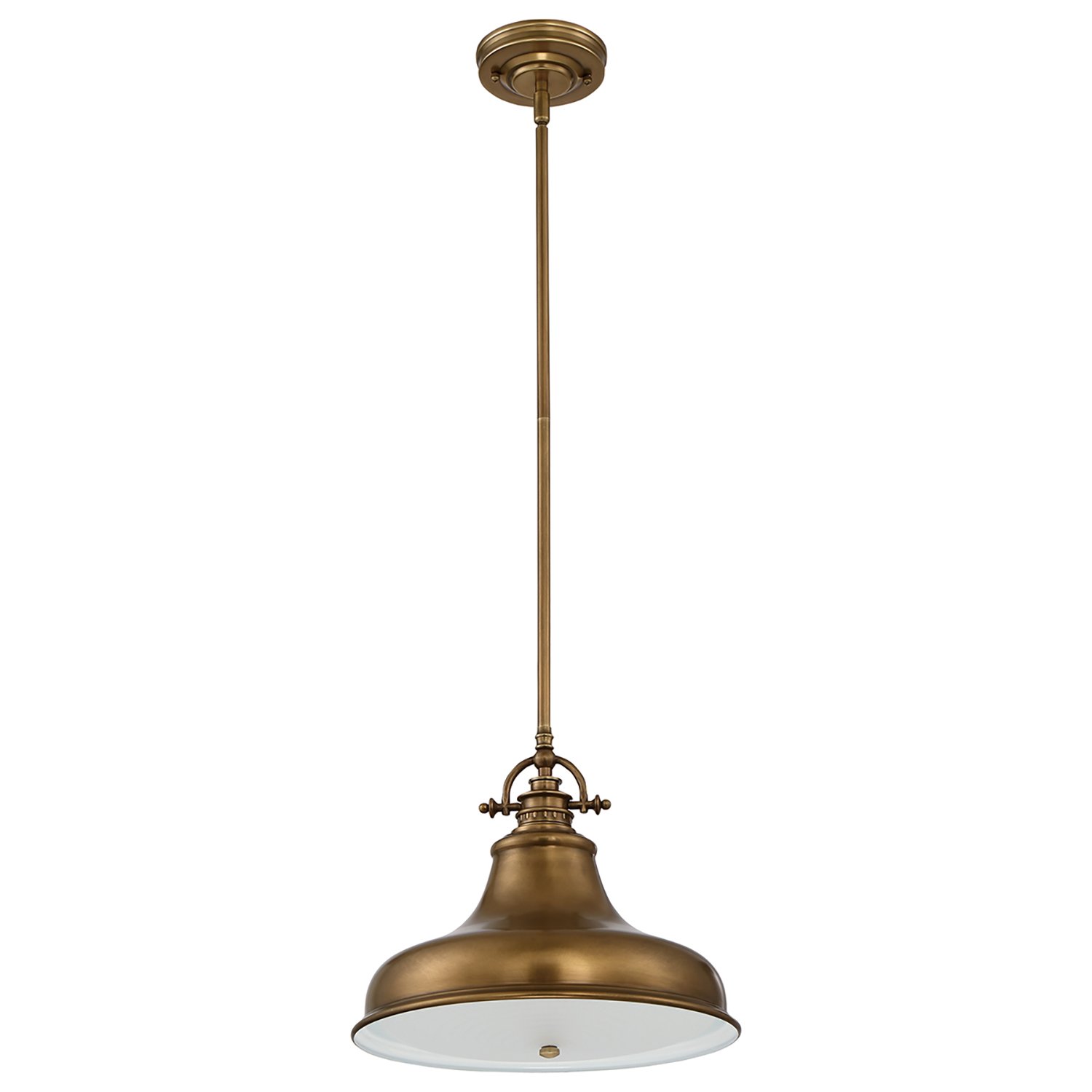 Sospensione Industrial Nordica Emery Metallo Ottone Anticato 1 Luce E27 QZ-EMERY-P-M-WS