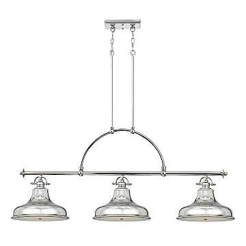 Lampadario Industrial Nordico Emery Metallo Argento Imperiale 3 Luci E27